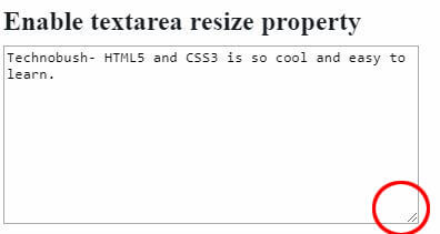 textarea resize